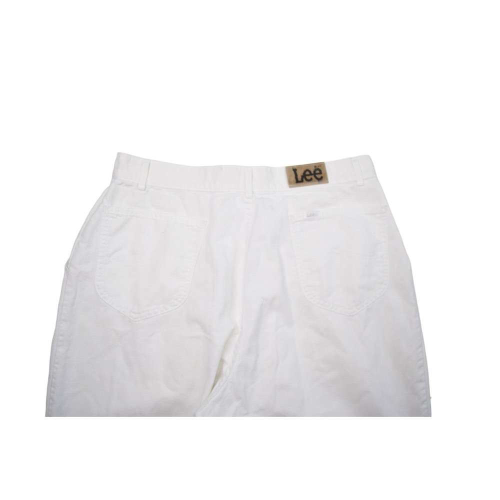Vintage Lee Jeans Womens 18 32x27 White Pleated High Waist Mom Pants USA Talon